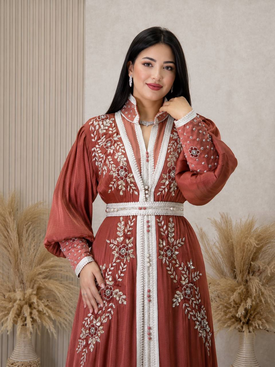 Noura Handcrafted Organza Kaftan