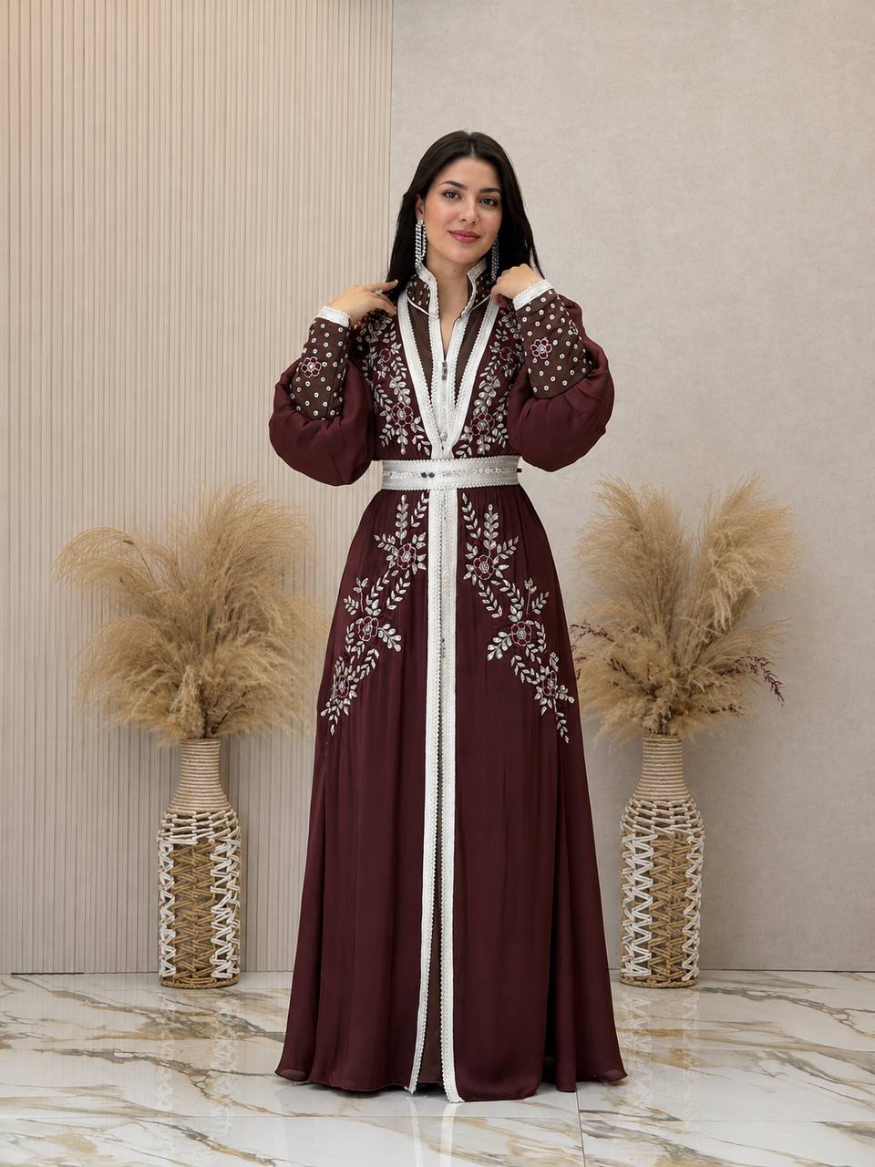 Noura Handcrafted Organza Kaftan
