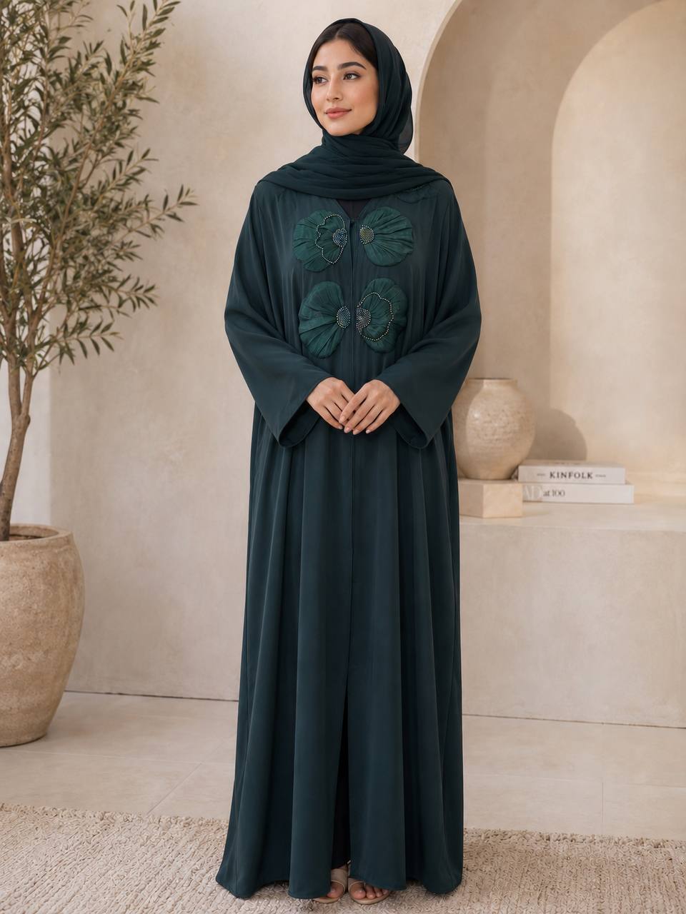 Emerald Blossom Abaya