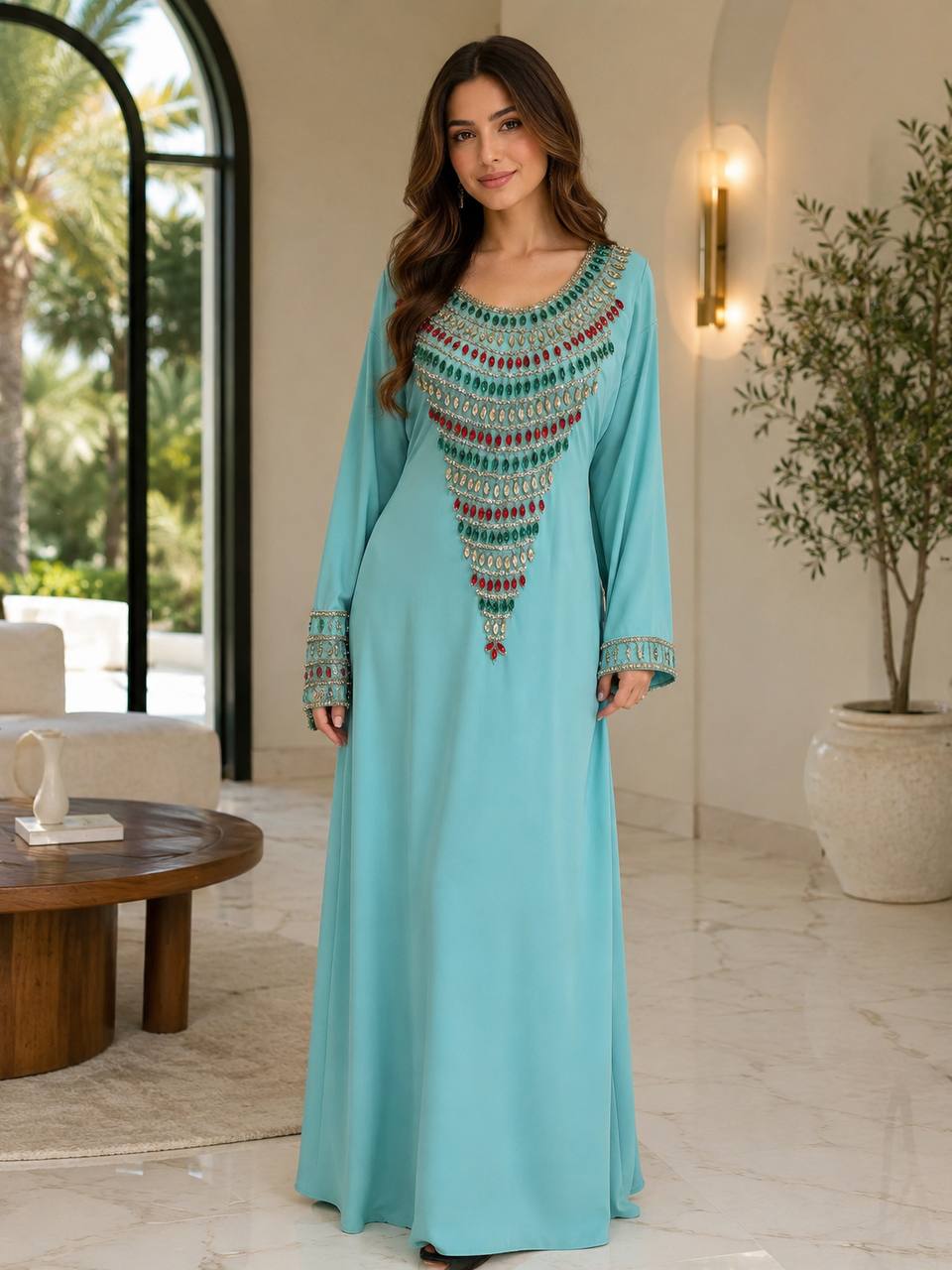 Zahra Moroccan Embellished Jalabiya
