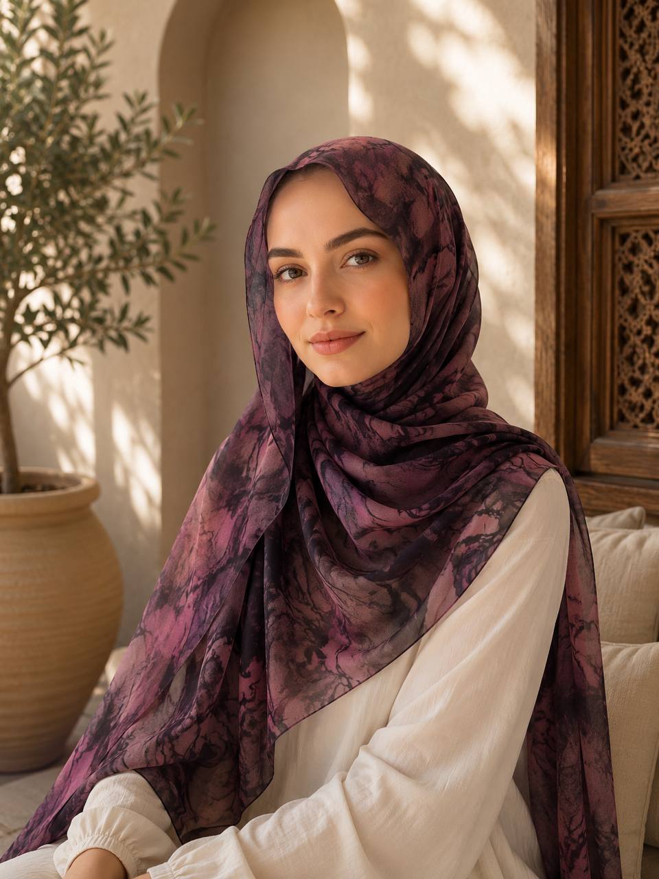 Chiffon Crepe Marble Glow Hijab