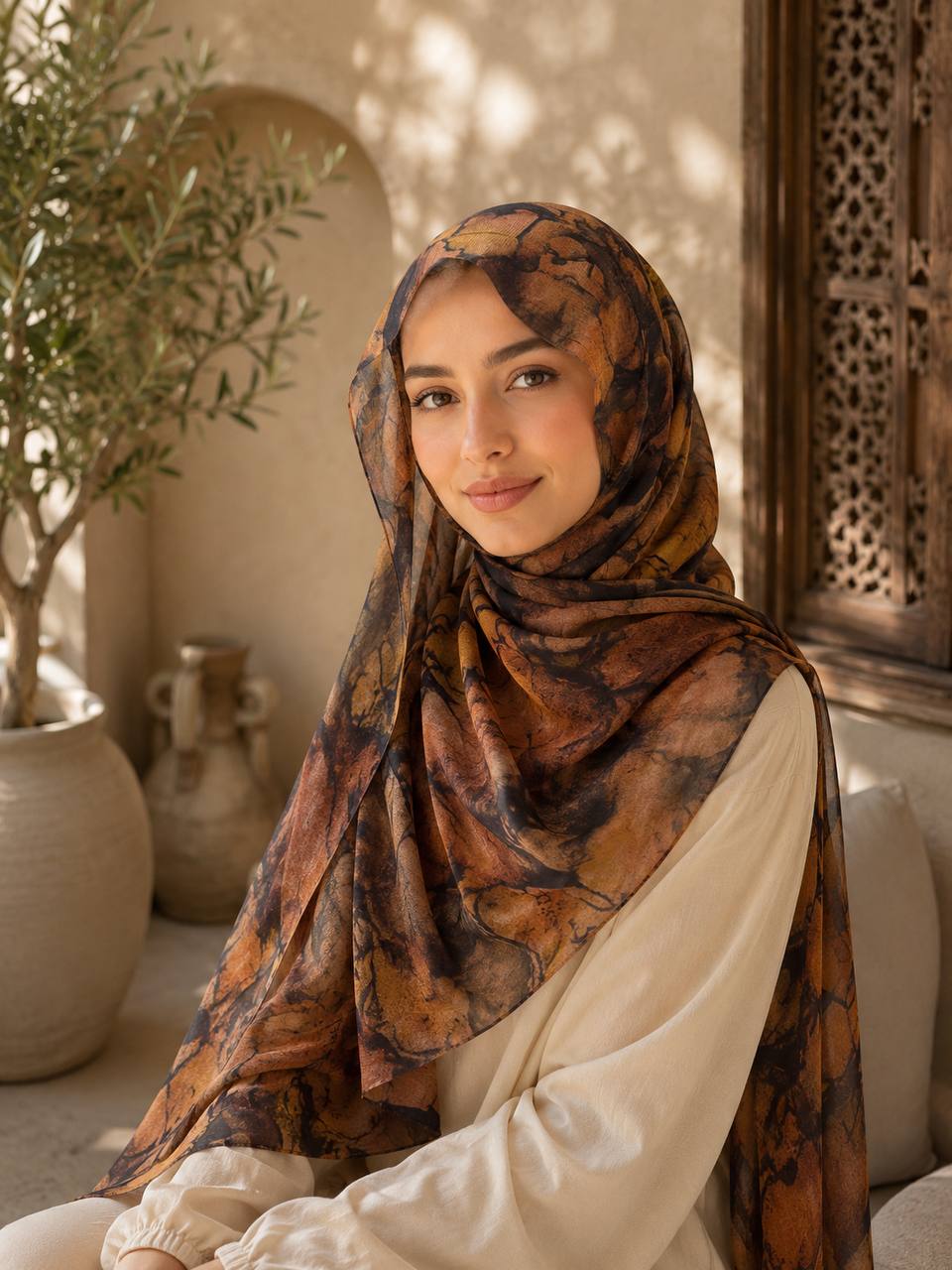 Chiffon Crepe Marble Glow Hijab