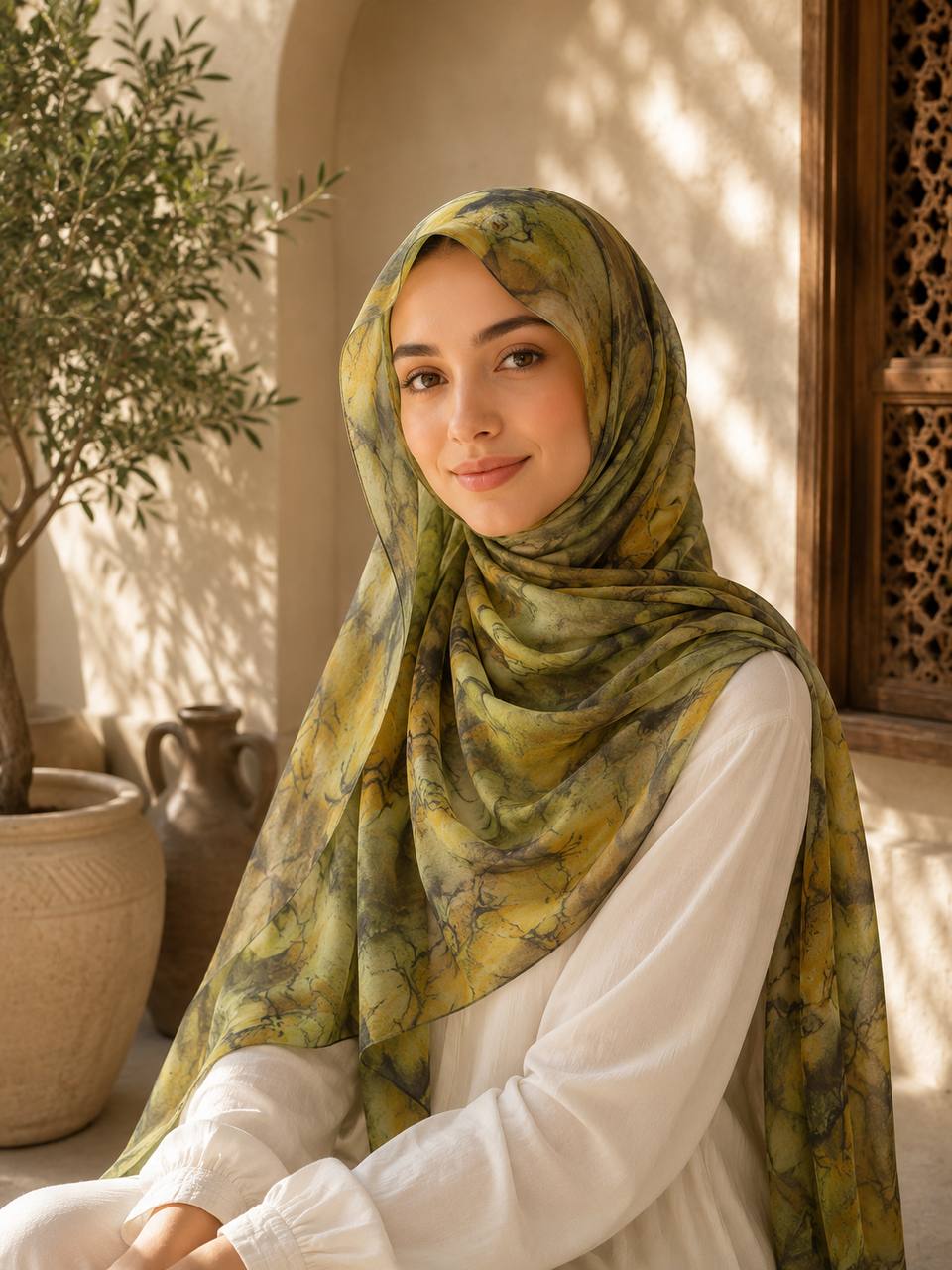 Chiffon Crepe Marble Glow Hijab