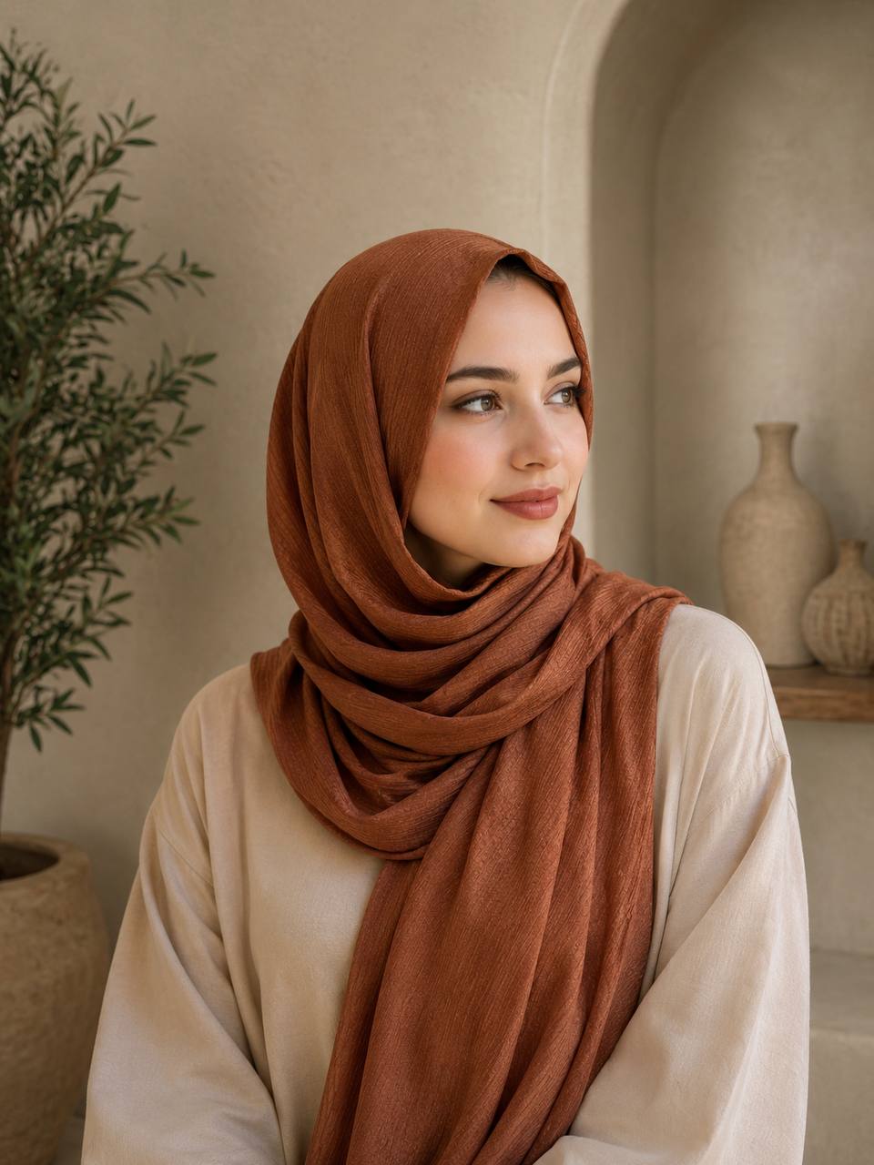 Lustre Bloom Crinkle Chiffon Hijab
