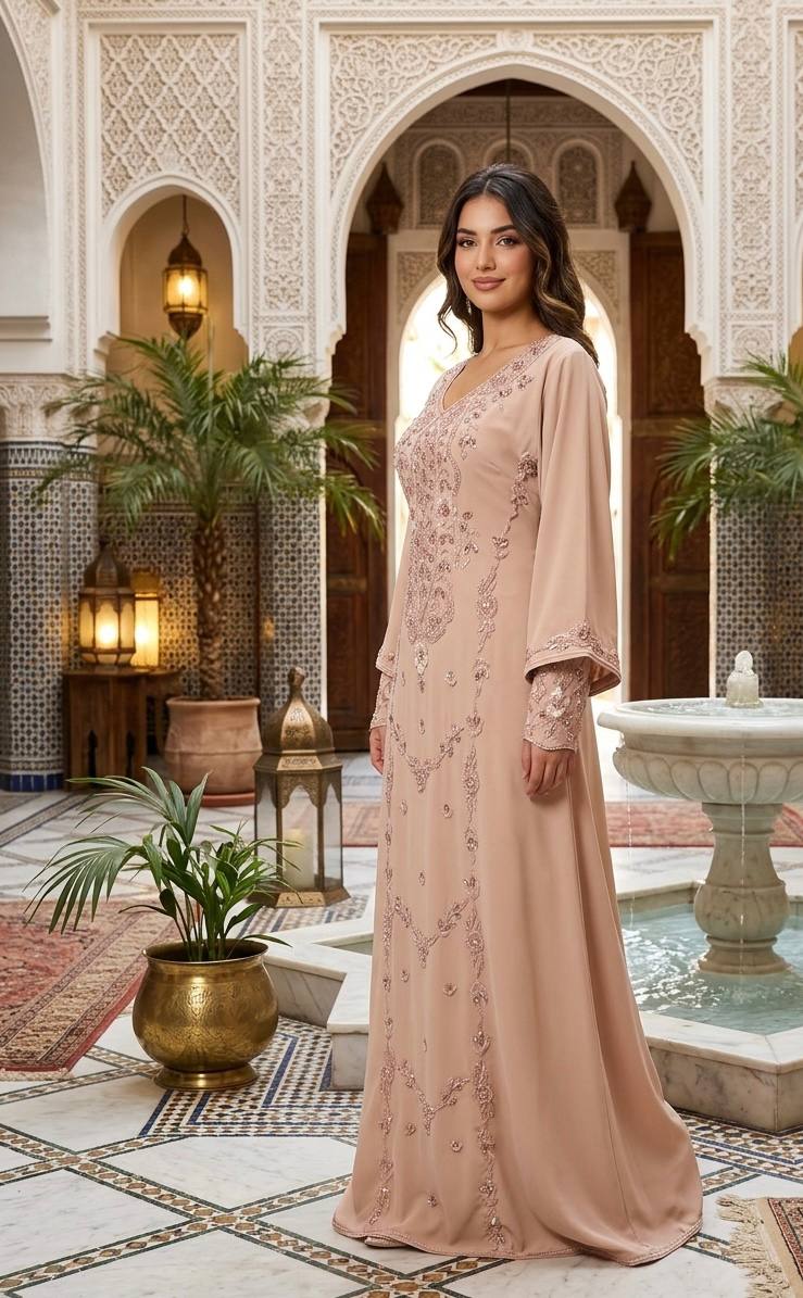 Dana Hand-Beaded Kaftan