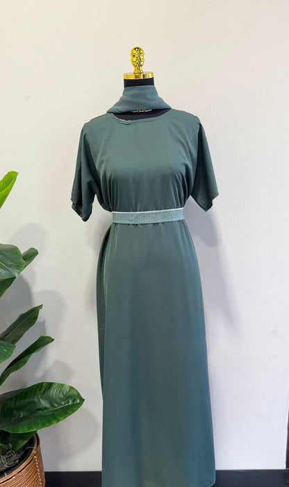 Handcrafted Linen Abaya Set