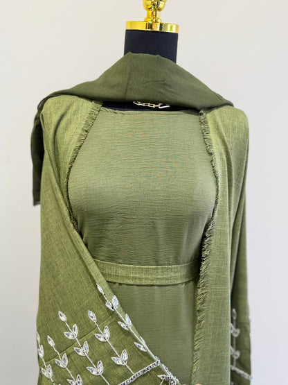 Olive Artisan Abaya Set