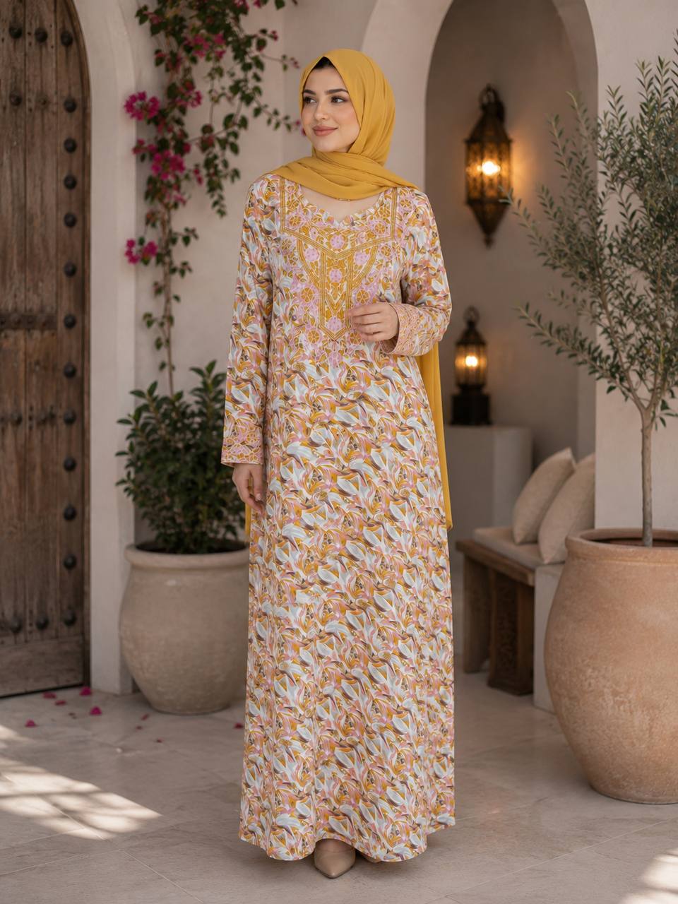 Dubai Bloom Embroidered Mukhawar