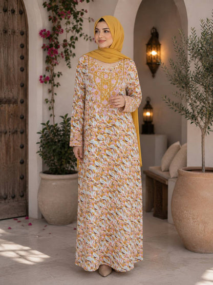 Dubai Bloom Embroidered Mukhawar