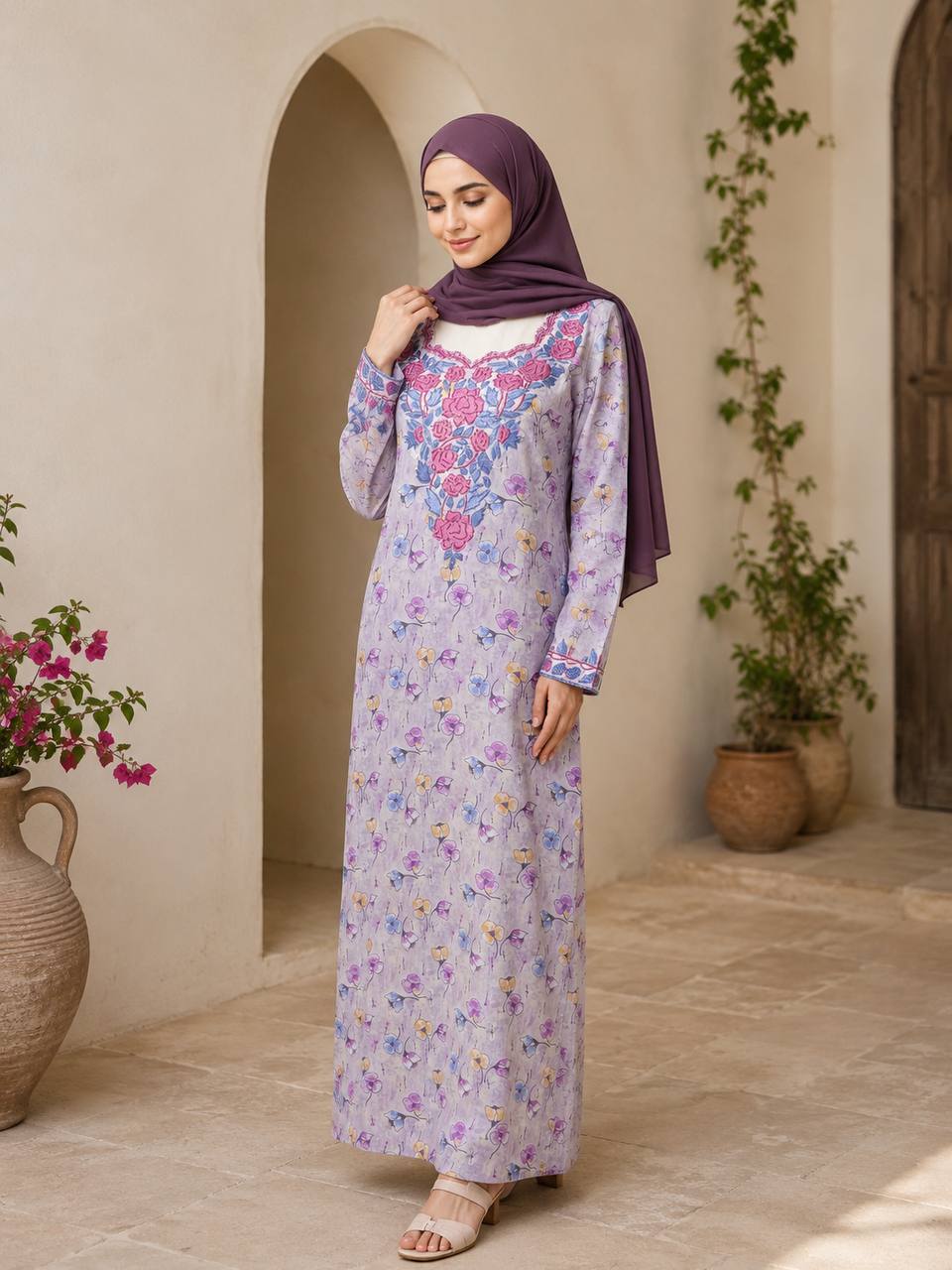 Dubai Bloom Embroidered Mukhawar