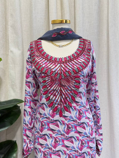 Dubai Bloom Embroidered Mukhawar