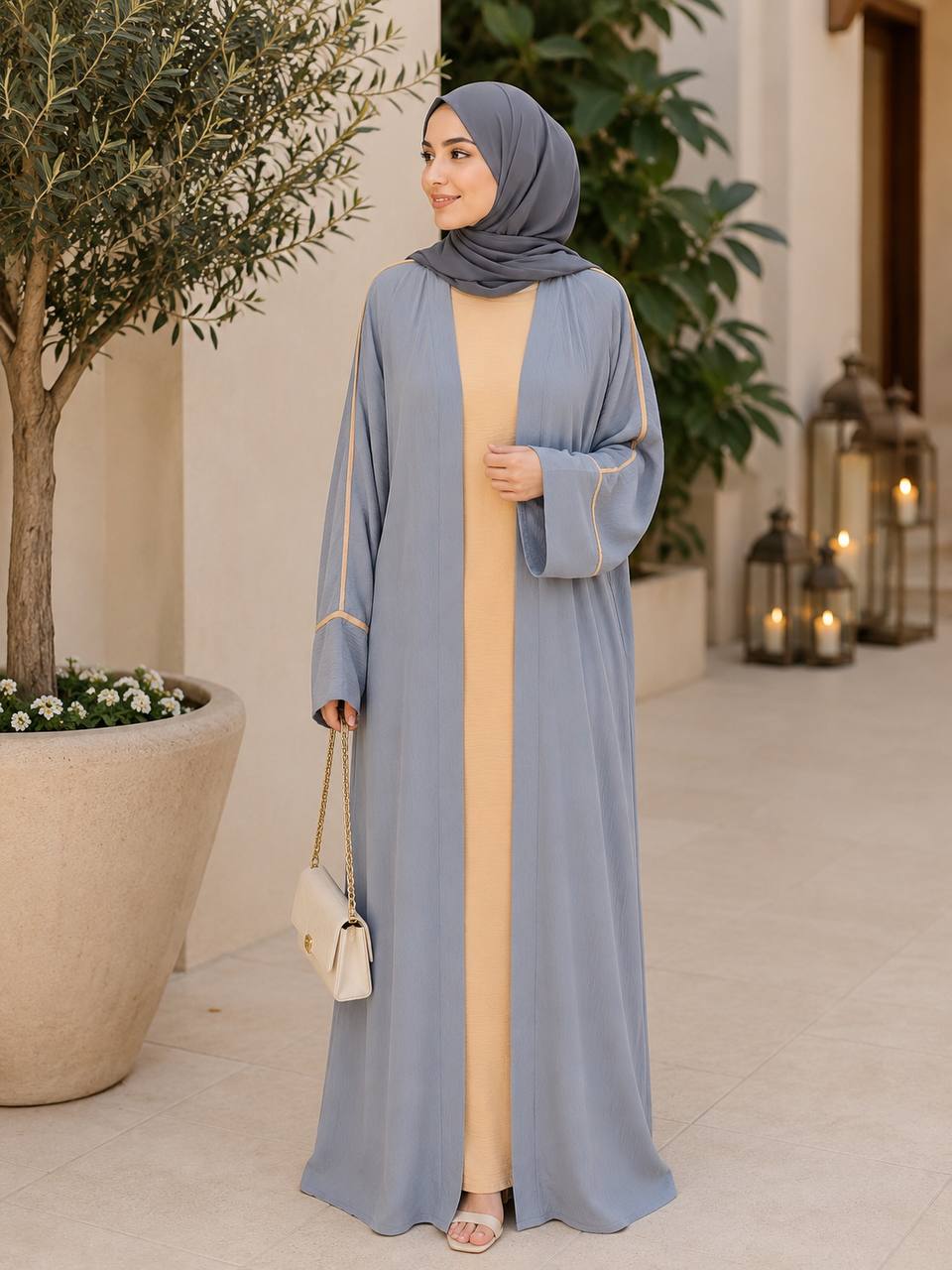 Classic Modesty 3-Piece Dubai Abaya Set