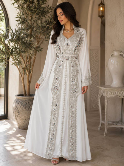 Muhra Multicolor Hand-Beaded Kaftan