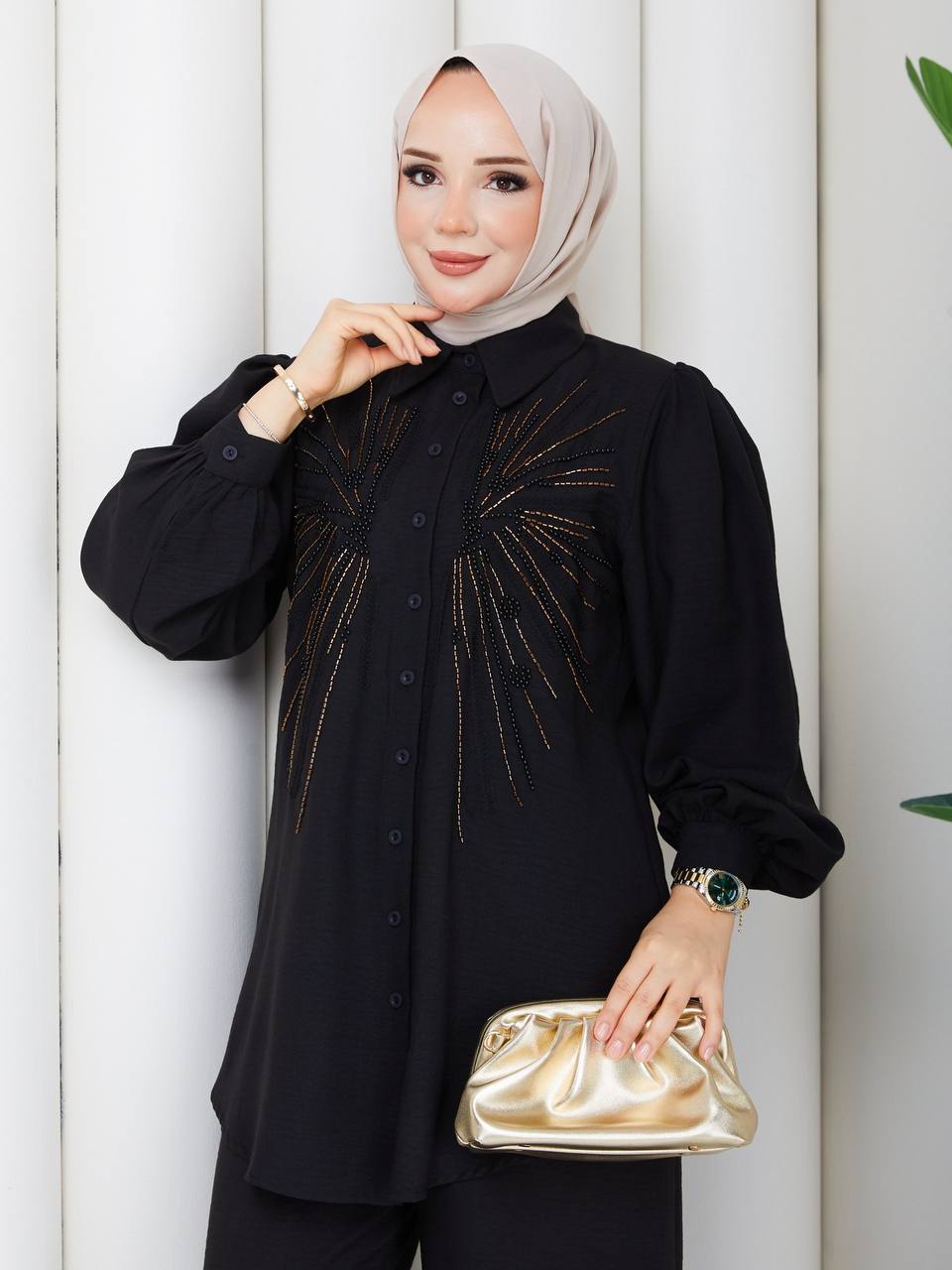 Hand-Beaded Soft Linen Set