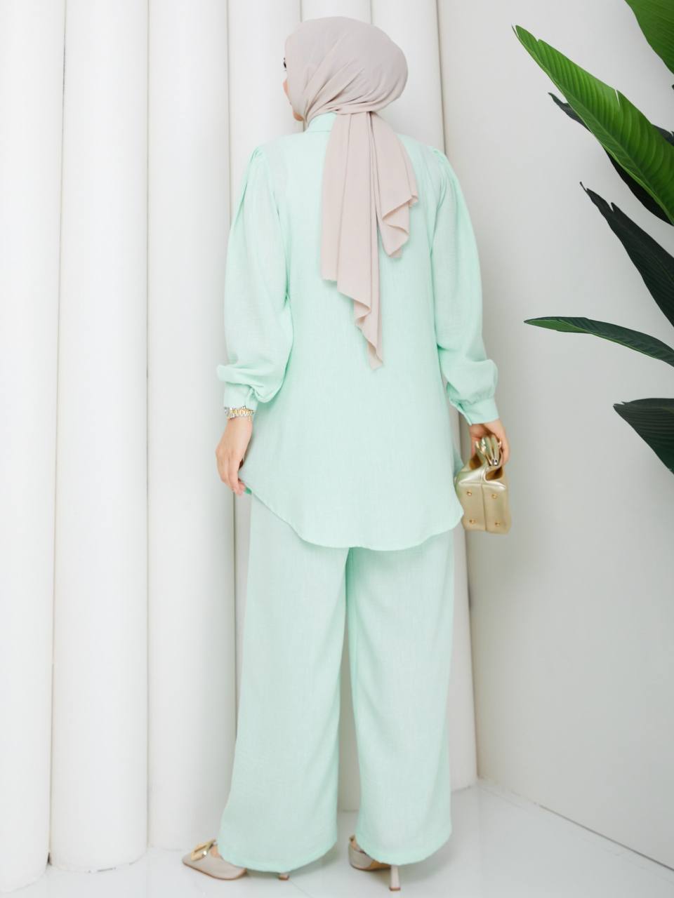 Hand-Beaded Soft Linen Set