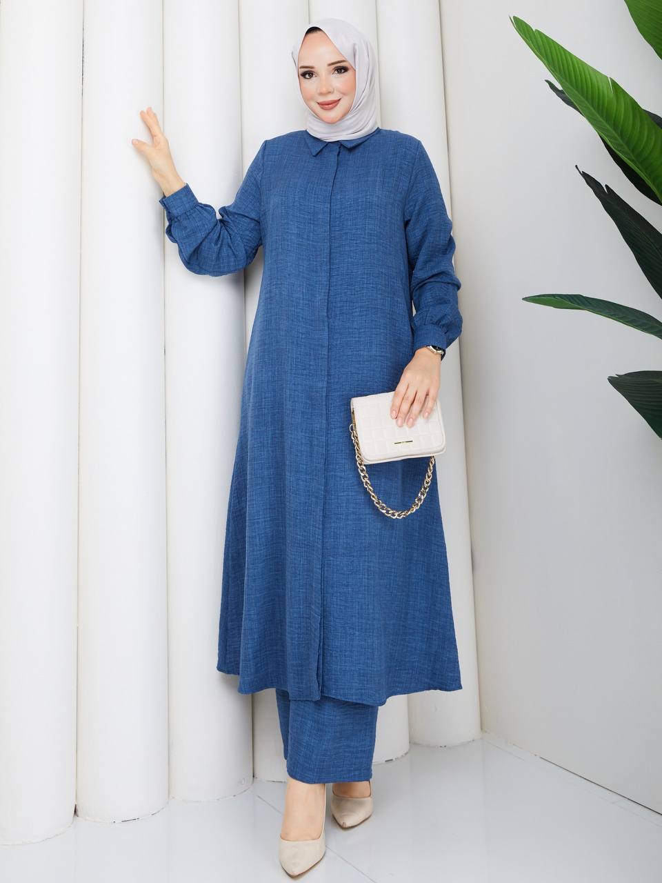 Sophia Linen Long Modest Two-Piece Set