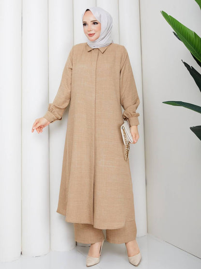 Sophia Linen Long Modest Two-Piece Set