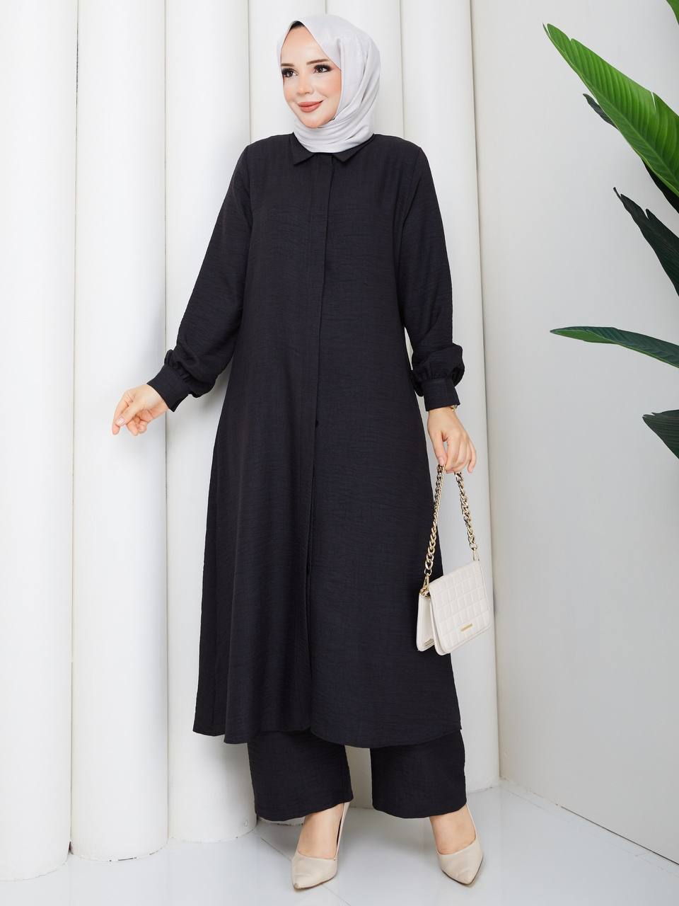 Sophia Linen Long Modest Two-Piece Set