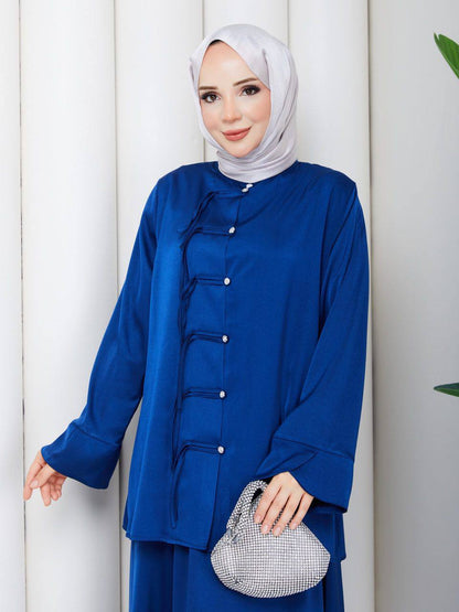 Elegant Modest Satin Skirt & Tunic Set