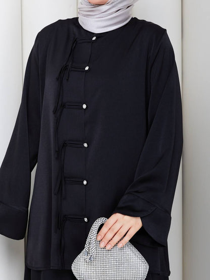 Elegant Modest Satin Skirt & Tunic Set