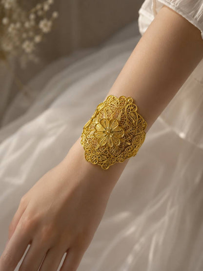 Noor Floral Filigree Cuff Bracelet