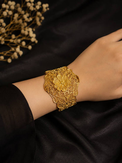 Noor Floral Filigree Cuff Bracelet