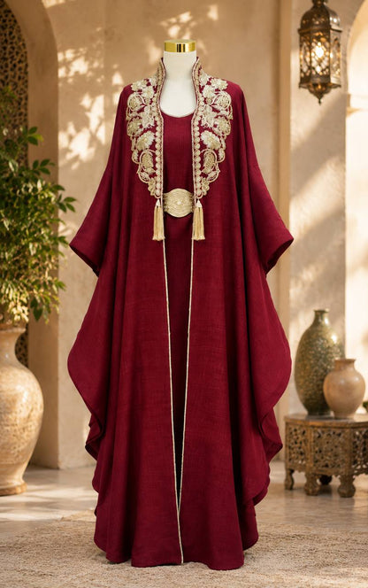 Soft Linen Embroidered Kaftan