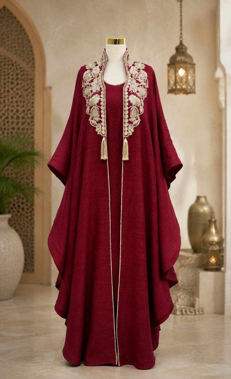 Soft Linen Embroidered Kaftan