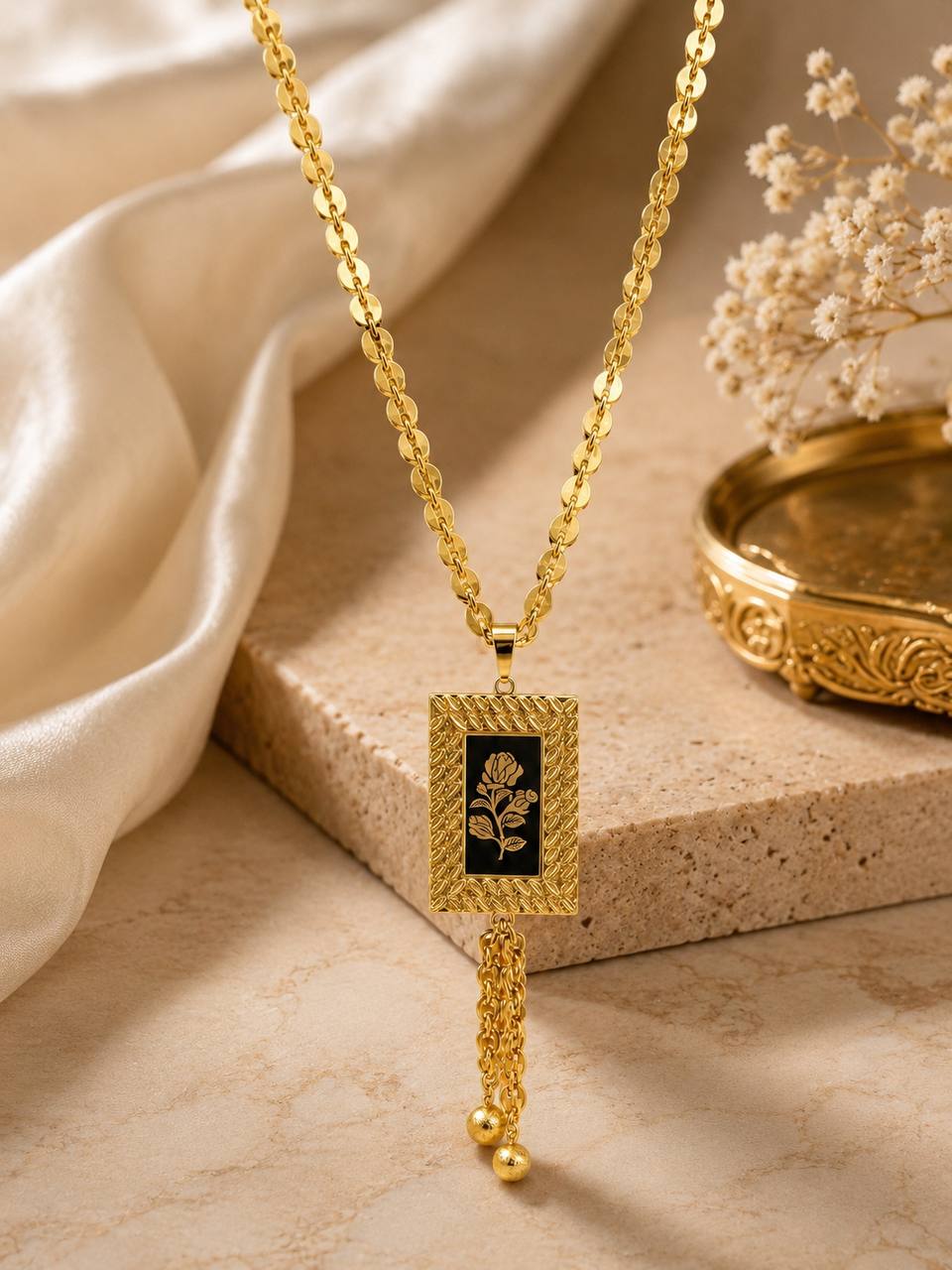 Rose Ingot Pendant Necklace