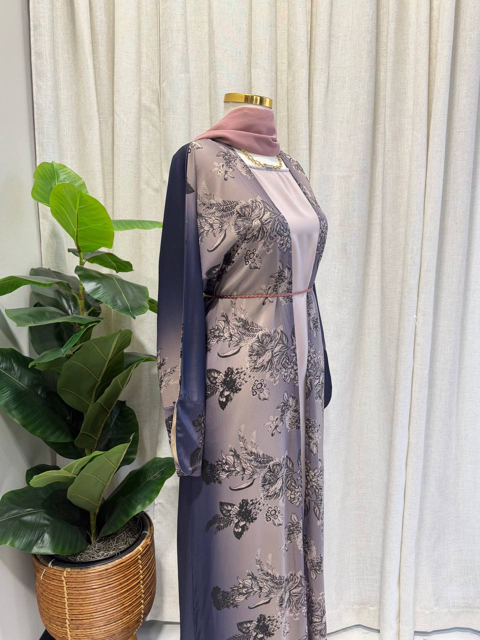 Rola Floral 3-Piece Abaya Set