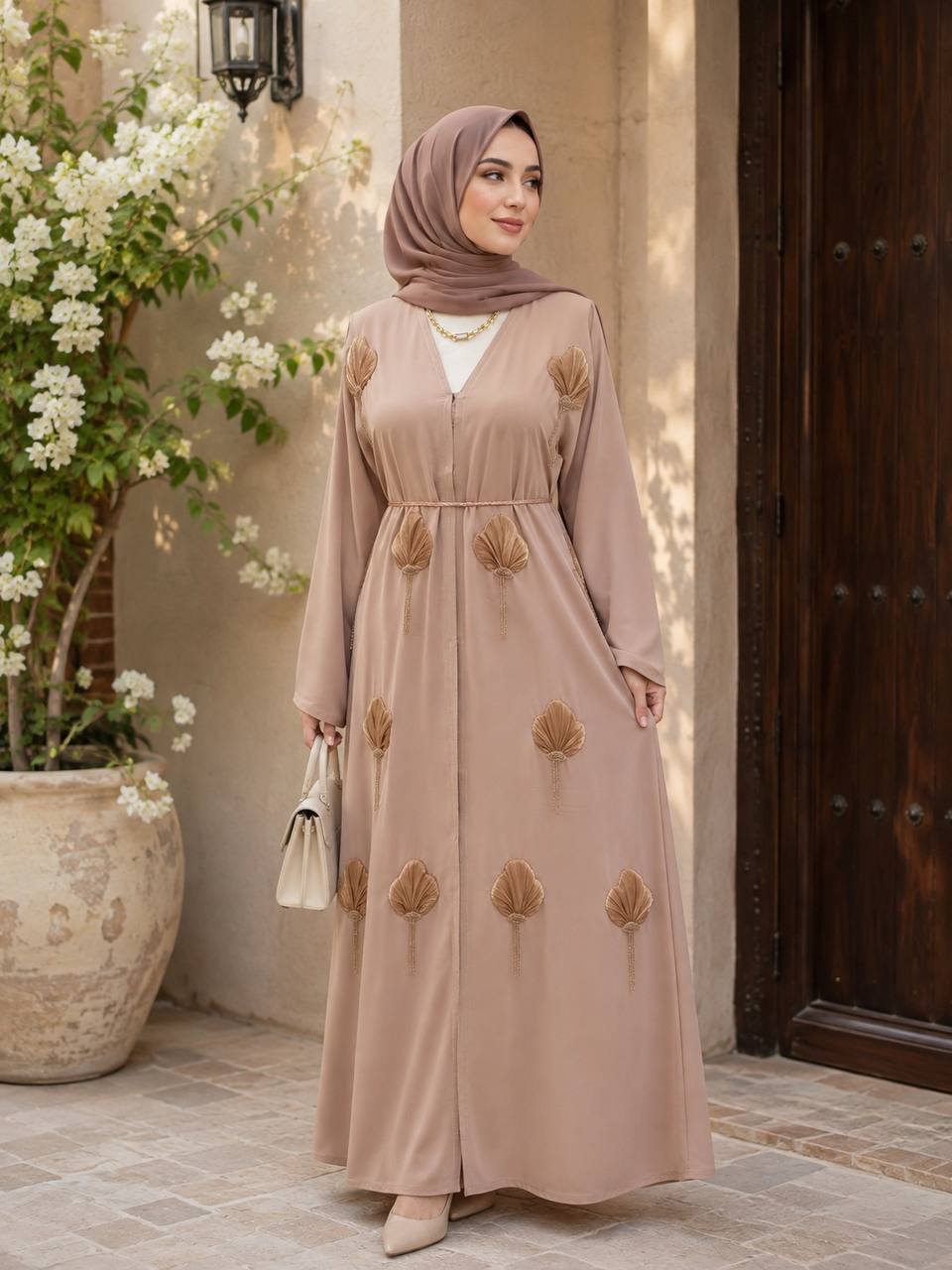 Maya Shell Embroidered Abaya