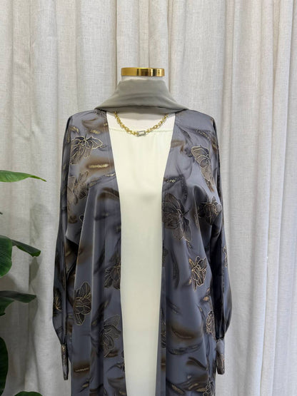 Layan Floral Open Abaya