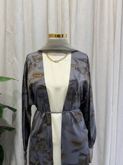 Layan Floral Open Abaya