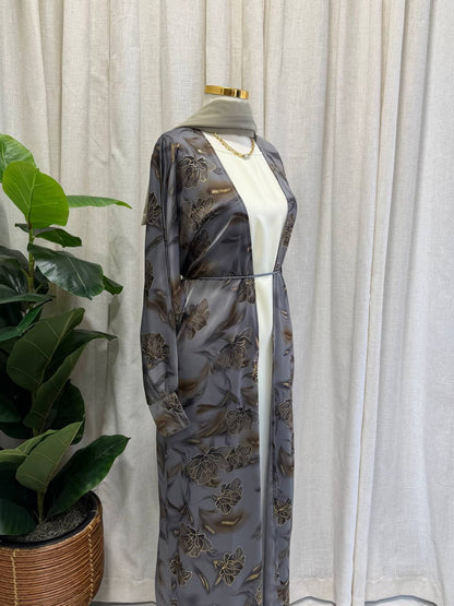 Layan Floral Open Abaya