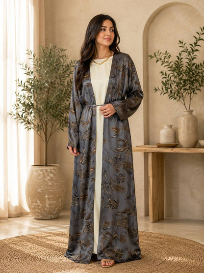 Layan Floral Open Abaya