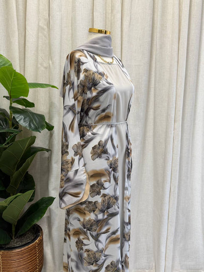 Layan Floral Open Abaya