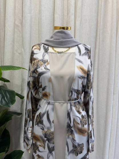 Layan Floral Open Abaya