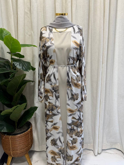 Layan Floral Open Abaya