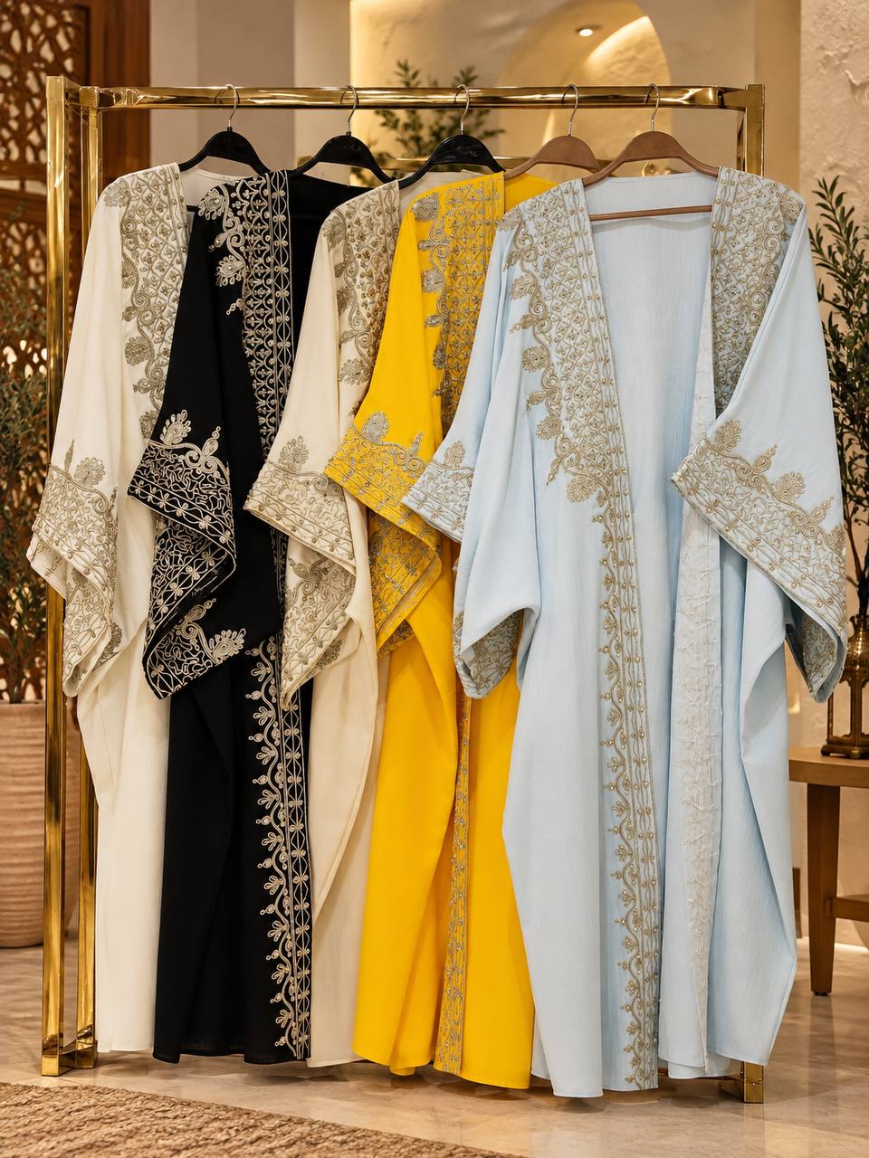 Tarteel Embroidered Linen Kaftan