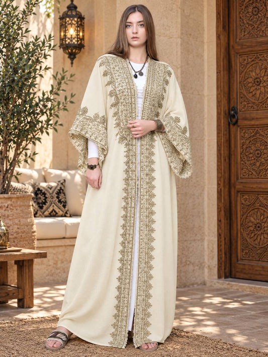 Tarteel Embroidered Linen Kaftan