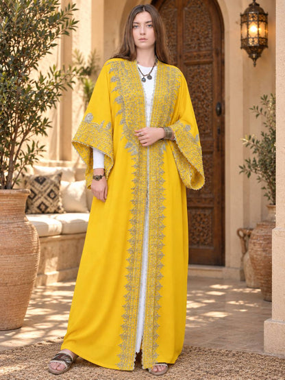 Tarteel Embroidered Linen Kaftan