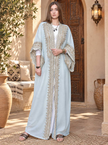 Tarteel Embroidered Linen Kaftan