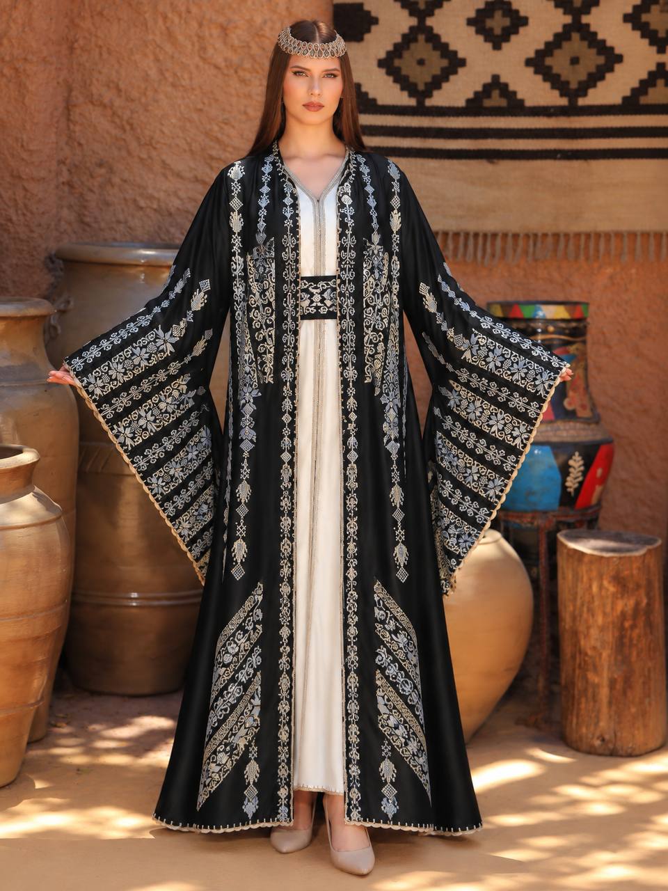 Diana Embroidered Crochet Kaftan