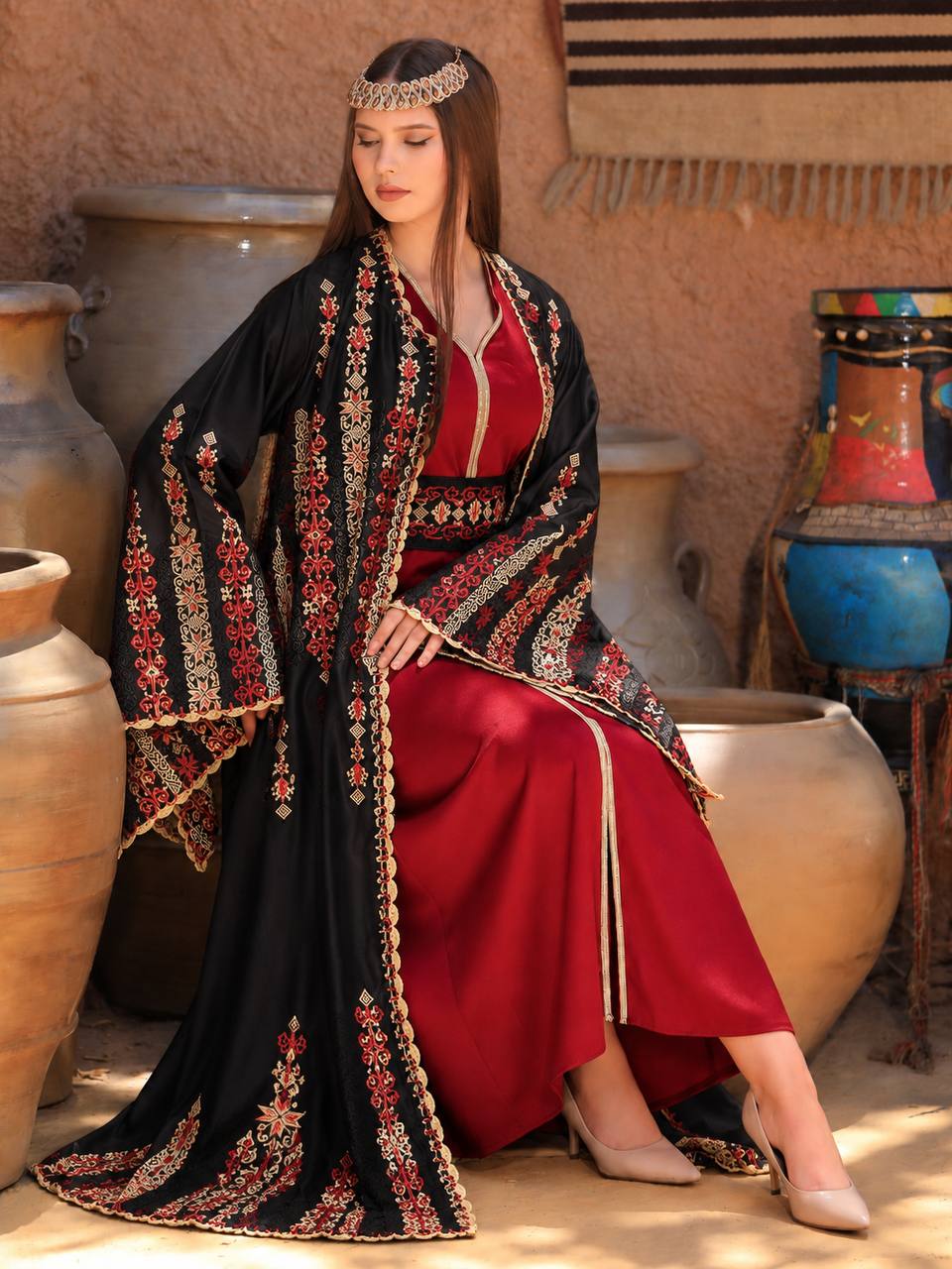 Diana Embroidered Crochet Kaftan