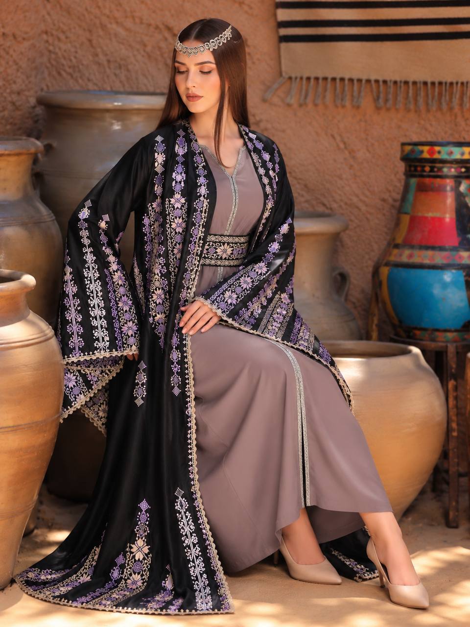 Diana Embroidered Crochet Kaftan