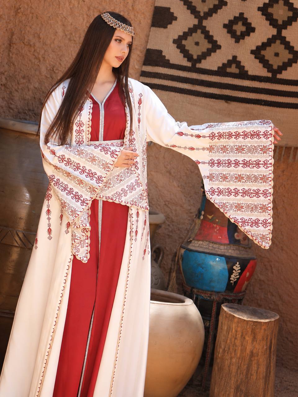 Diana Embroidered Crochet Kaftan