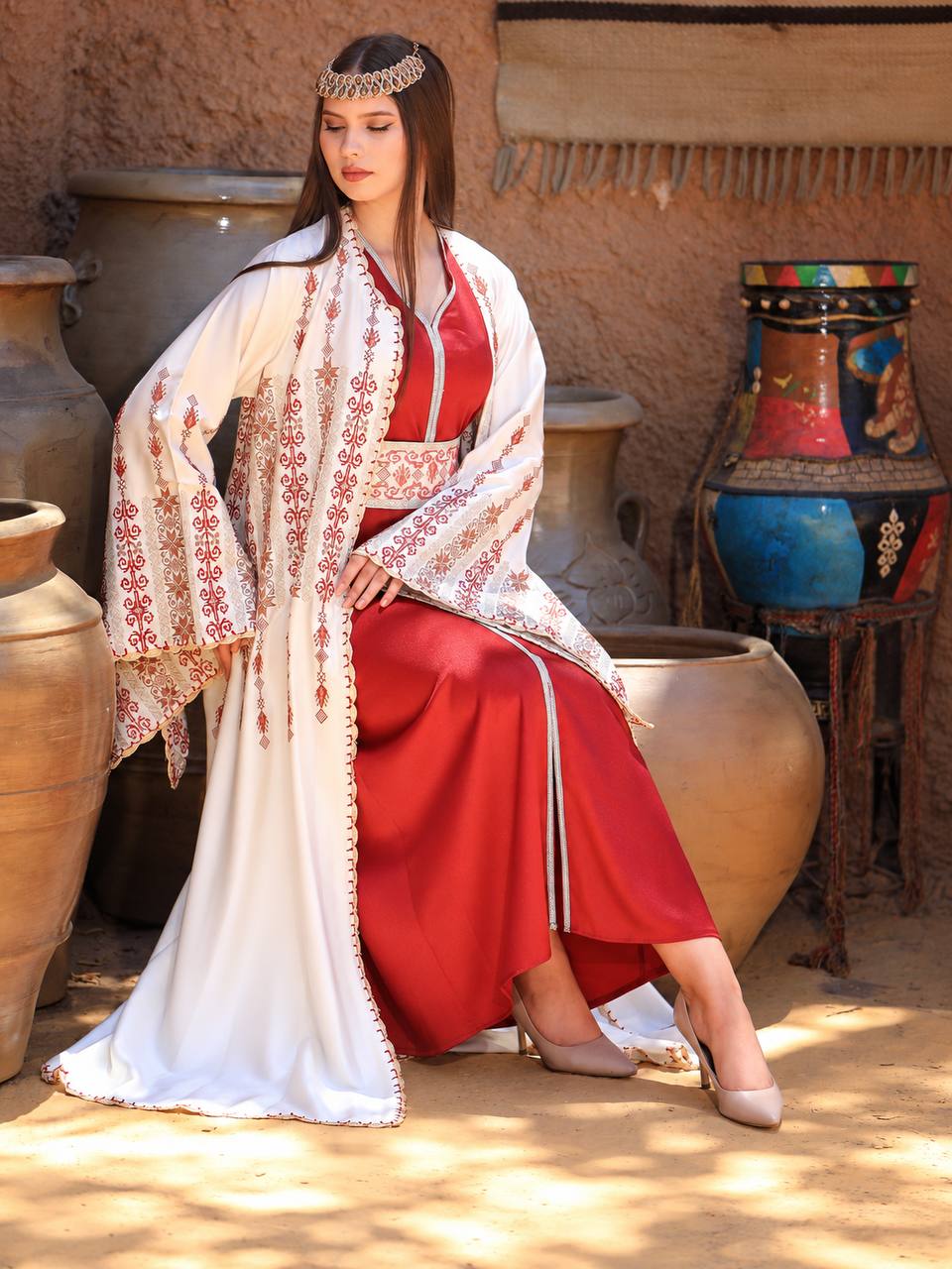 Diana Embroidered Crochet Kaftan