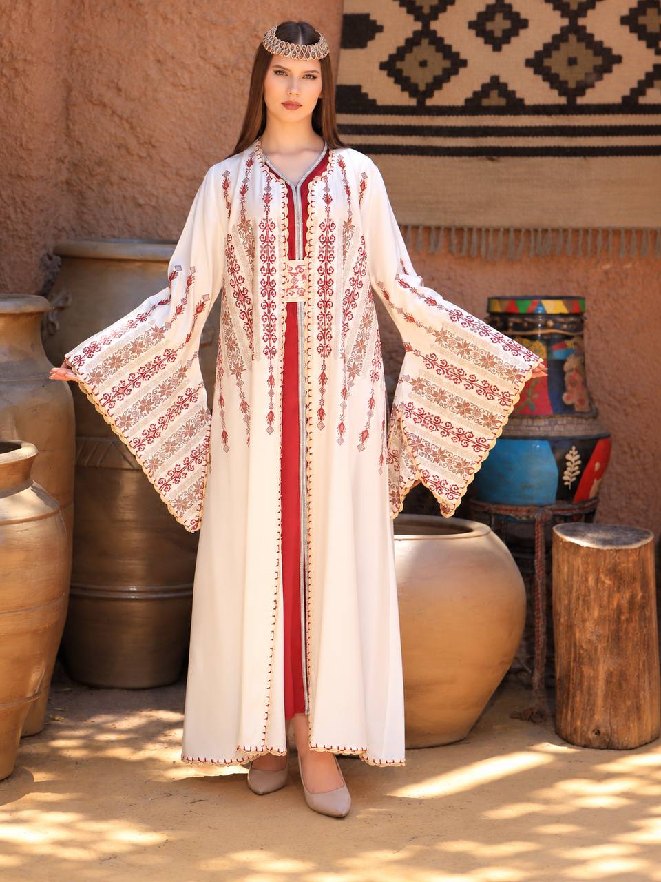Diana Embroidered Crochet Kaftan