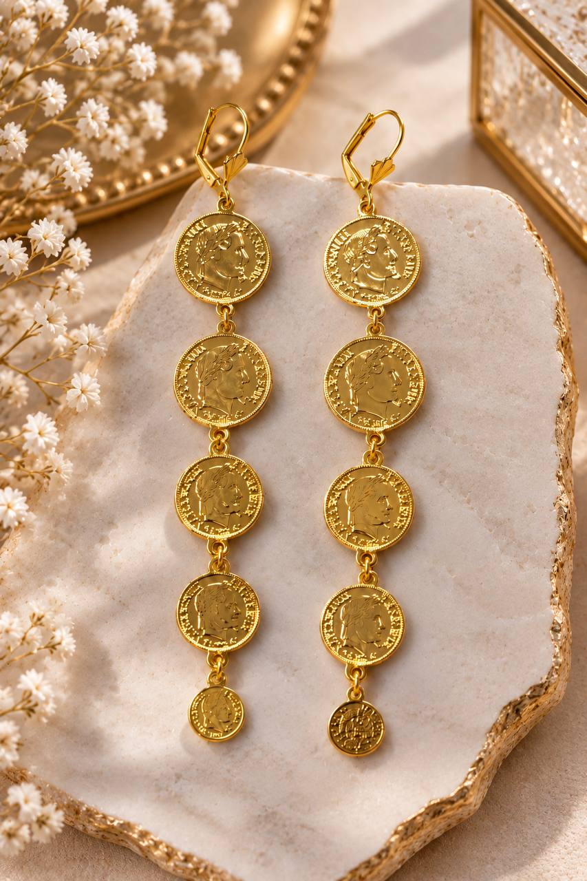 Aurelia Gold-Tone Coin Drop Earrings