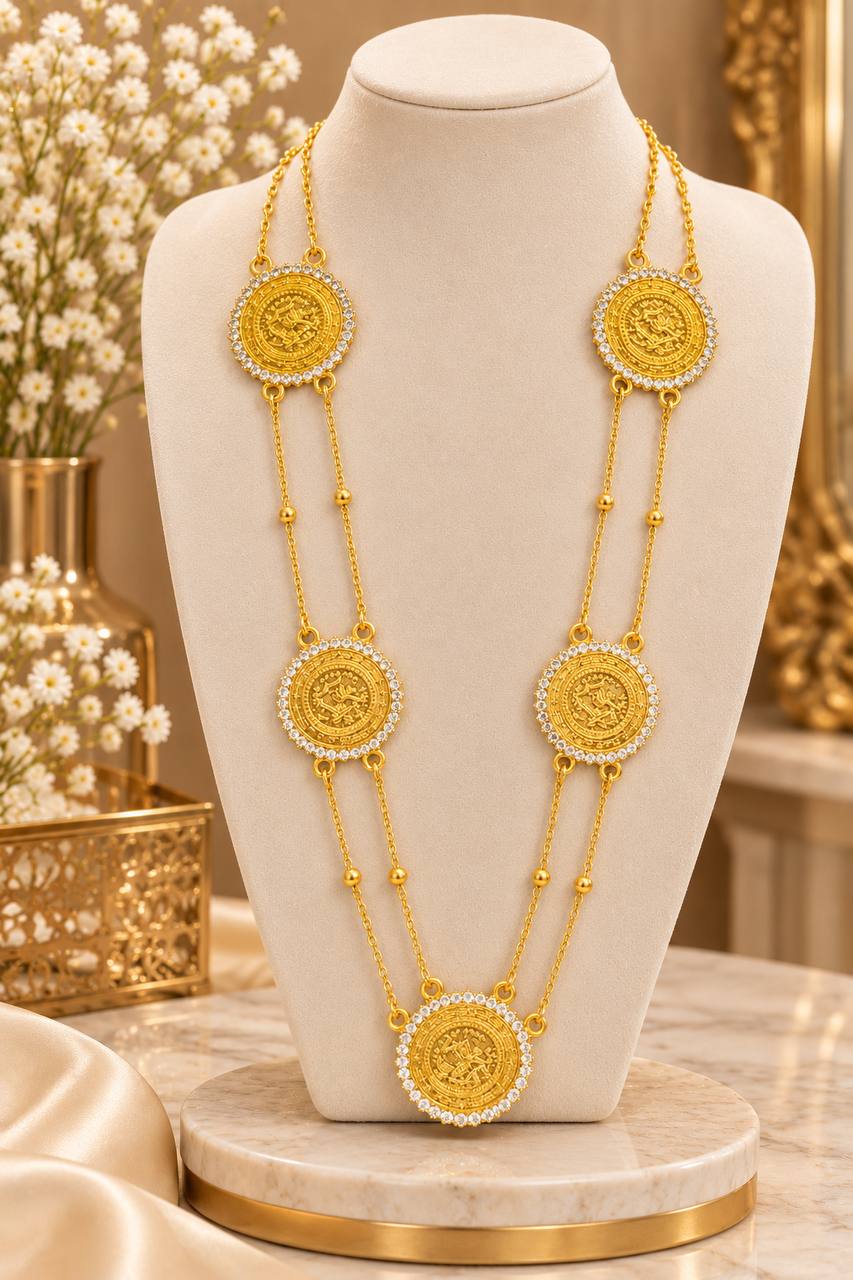 Gold-Tone Coin Statement Necklace
